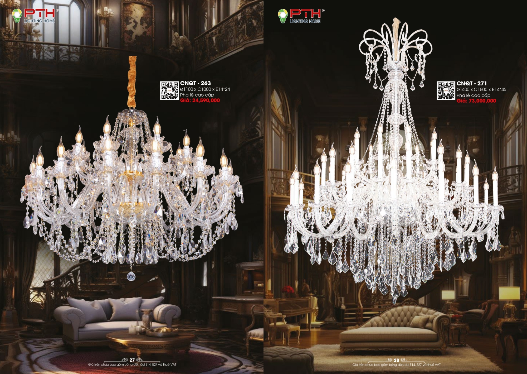 Bảng giá đèn trang trí PTH Lighting Home 2026